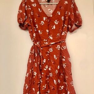 Rust Orange Floral dress